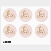 Kasteel Prinses 1e verjaardag Ronde Sticker (Vel)