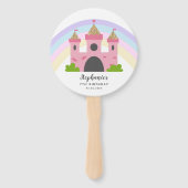 Kasteel Prinses Verjaardagsfeest Meisje Foto Handwaaier (Voorkant)