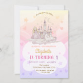 Kasteel Rainbow Princess Pony Verjaardag Kaart (Voorkant)