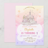 Kasteel Rainbow Princess Pony Verjaardag Kaart (Voorkant / Achterkant)