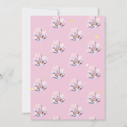 Kasteel regenboog harten sterren verjaardag kaart (Achterkant)