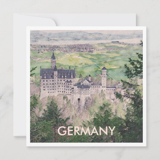 Kasteel Retro Neuschwanstein in Duitsland (Voorkant)