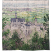 Kasteel Retro Neuschwanstein in Duitsland Douchegordijn (Voorkant)