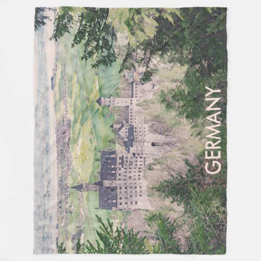 Kasteel Retro Neuschwanstein in Duitsland Fleece Deken (Voorkant)