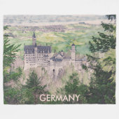 Kasteel Retro Neuschwanstein in Duitsland Fleece Deken (Voorkant (Horizontaal))