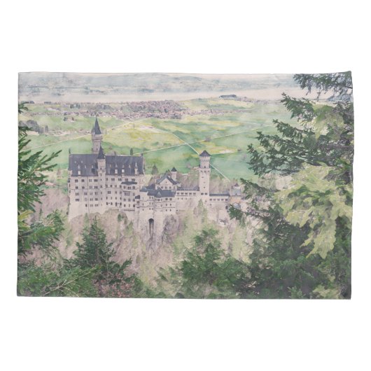 Kasteel Retro Neuschwanstein in Duitsland Kussensloop (Achterkant)