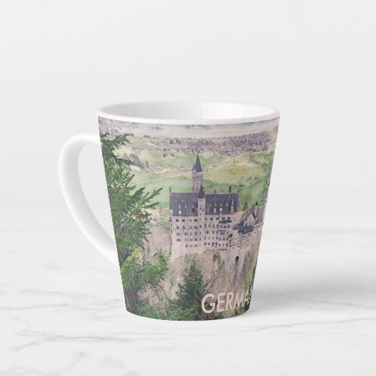 Kasteel Retro Neuschwanstein in Duitsland Latte Mok (Linkerhoek)