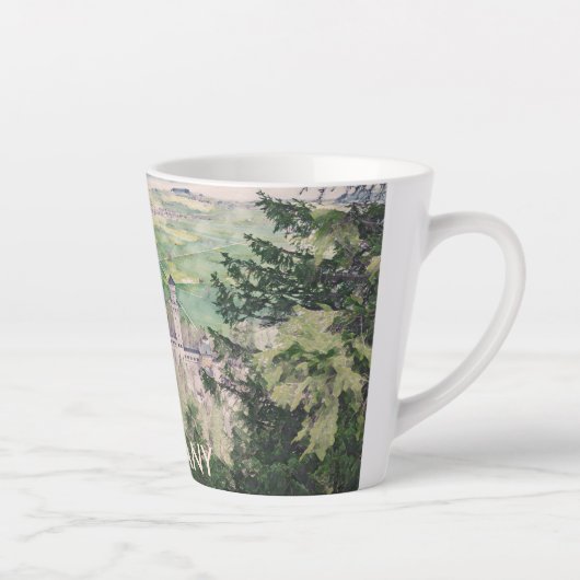 Kasteel Retro Neuschwanstein in Duitsland Latte Mok (Rechts)