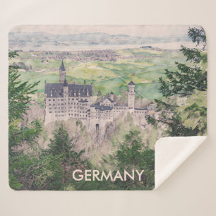 Kasteel Retro Neuschwanstein in Duitsland Sherpa Deken