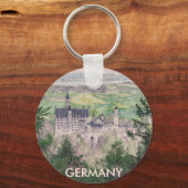 Kasteel Retro Neuschwanstein in Duitsland Sleutelhanger (Achterkant)