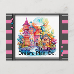 Kasteel Roze Droomwereld Briefkaart