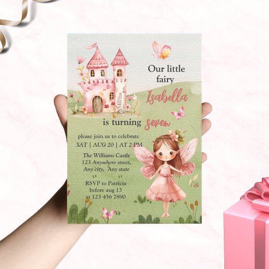 Kasteel Roze Vlinder Kleine Fee Elke Leeftijd Kaart