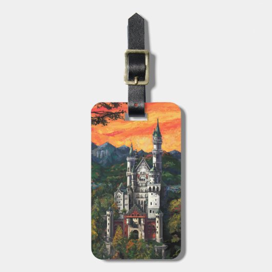 Kasteel Schloss Neuschwanstein Bagagelabel (Voorkant verticaal)