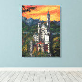 Kasteel Schloss Neuschwanstein Canvas Afdruk (Insitu (Houten vloer))