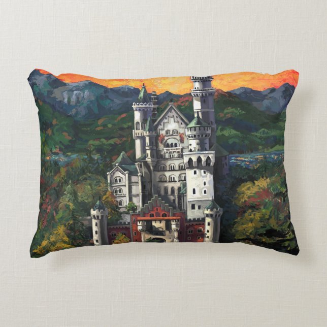 Kasteel Schloss Neuschwanstein Decoratief Kussen (Voorkant)