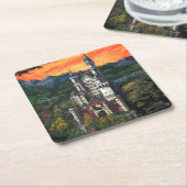 Kasteel Schloss Neuschwanstein Kartonnen Onderzetters (Schuin)
