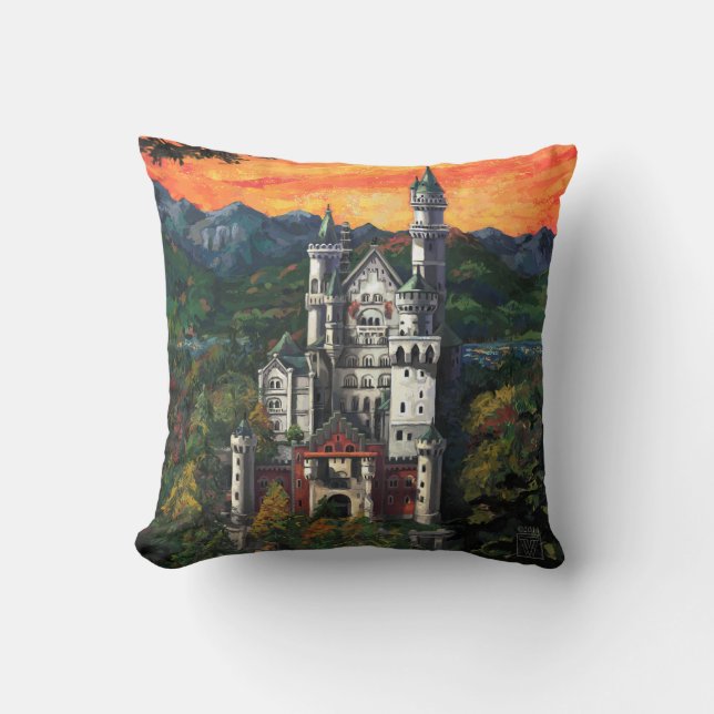 Kasteel Schloss Neuschwanstein Kussen (Voorkant)