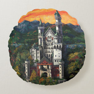Kasteel Schloss Neuschwanstein Rond Kussen