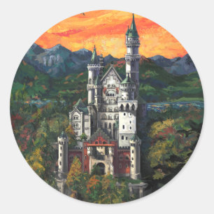 Kasteel Schloss Neuschwanstein Ronde Sticker