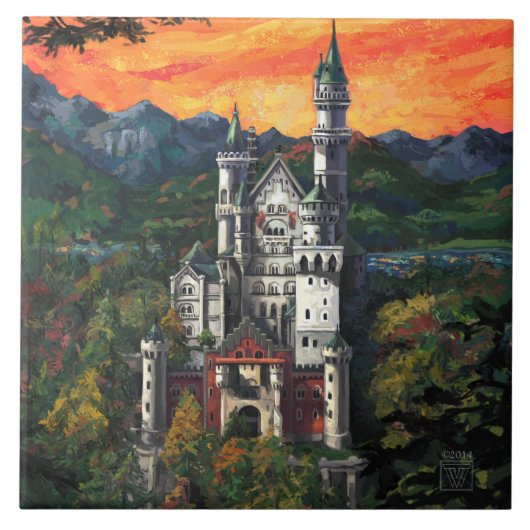 Kasteel Schloss Neuschwanstein Tegeltje (Voorkant)