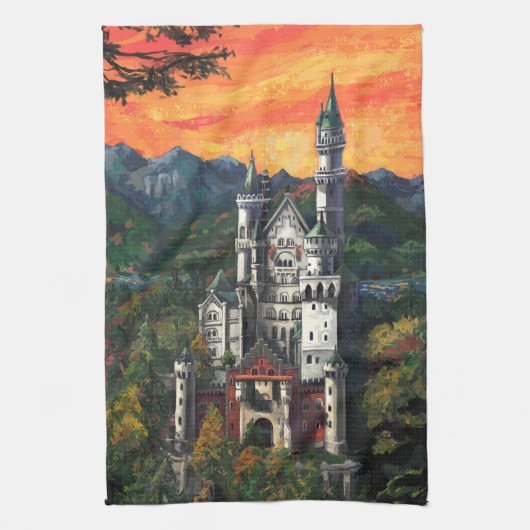 Kasteel Schloss Neuschwanstein Theedoek (Verticaal)