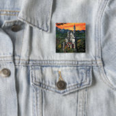 Kasteel Schloss Neuschwanstein Vierkante Button 5,1 Cm (In situ)