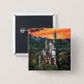 Kasteel Schloss Neuschwanstein Vierkante Button 5,1 Cm (Voorkant /achterkant)