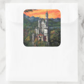 Kasteel Schloss Neuschwanstein Vierkante Sticker (Tas)