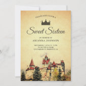 Kasteel Sfeervol Zestien Thema Uitnodiging (Voorkant)