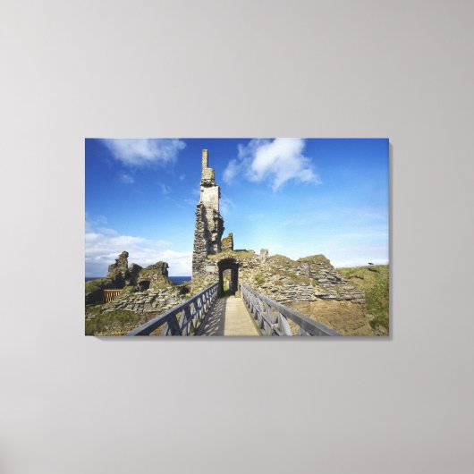 Kasteel Sinclair Girnigoe, Wick, Caithness, 2 Canvas Afdruk (Voorkant)
