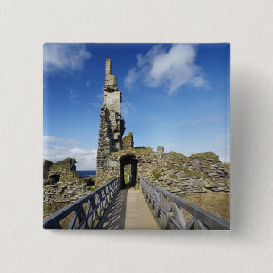 Kasteel Sinclair Girnigoe, Wick, Caithness, 2 Vierkante Button 5,1 Cm