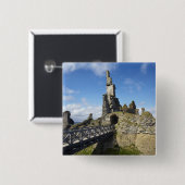 Kasteel Sinclair Girnigoe, Wick, Caithness, Vierkante Button 5,1 Cm (Voorkant /achterkant)