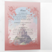 Kasteel sprookje boek Tri-Fold Bruiloft Drieluik Uitnodiging (Binnenzijde eerst)