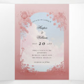 Kasteel sprookje boek Tri-Fold Bruiloft Drieluik Uitnodiging (Binnenkant midden)