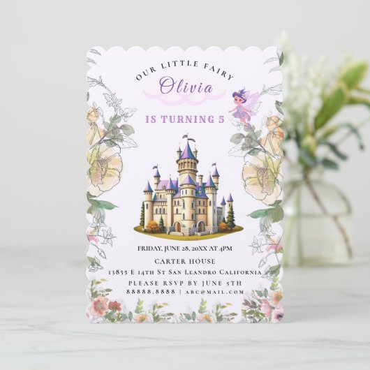  Kasteel Sprookje Verjaardagsthema met Sprookje Kaart (Staand voorkant)