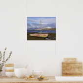 Kasteel Stalker met vissersboot op de voorgrond in Poster (Keuken)