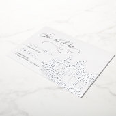 Kasteel Thema Bewaar de datum Zilver Folie Uitnodiging (Gedraaid)