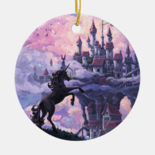 Kasteel Unicorn Keramisch Ornament