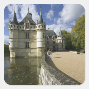 Kasteel van Azay-le-Rideau, Indre-et-Loire, 3 Vierkante Sticker