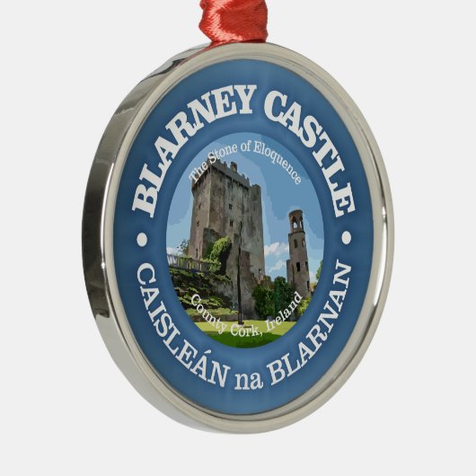 Kasteel van Blarney (rood) Metalen Ornament (Rechts)