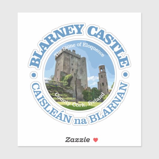 Kasteel van Blarney (rood) Sticker (Vel)