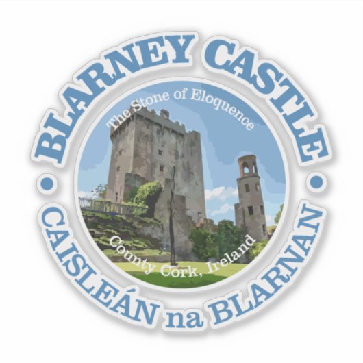 Kasteel van Blarney (rood) Sticker (Voorkant)