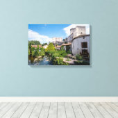 Kasteel van Bourdeilles en Dronne Rivier, Dordogne Canvas Afdruk (Insitu (Houten vloer))