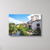 Kasteel van Bourdeilles en Dronne Rivier, Dordogne Canvas Afdruk (Voorkant)