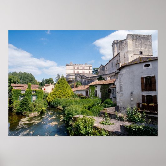 Kasteel van Bourdeilles en Dronne Rivier, Dordogne Poster (Voorkant)