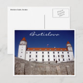 kasteel van bratislava blauwe rand briefkaart (Voorkant / Achterkant)