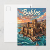 Kasteel van Byblos Libanon Briefkaart (Voorkant / Achterkant)