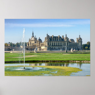 Kasteel van Chantilly en Le Notre-tuin - Frankrijk Poster