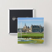 Kasteel van Chantilly en Le Notre-tuin - Frankrijk Vierkante Button 5,1 Cm (Voorkant /achterkant)