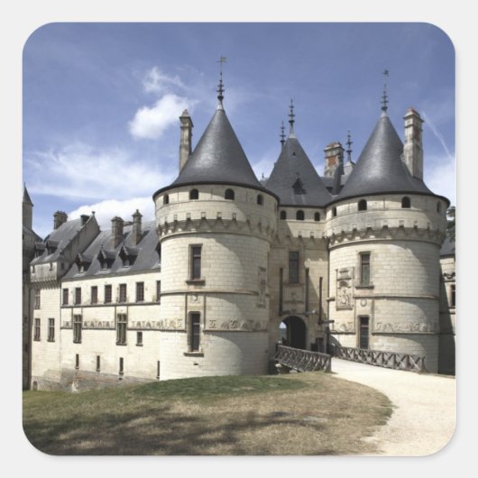 Kasteel van Chaumont-Sur-Loire. Vierkante Sticker (Voorkant)
